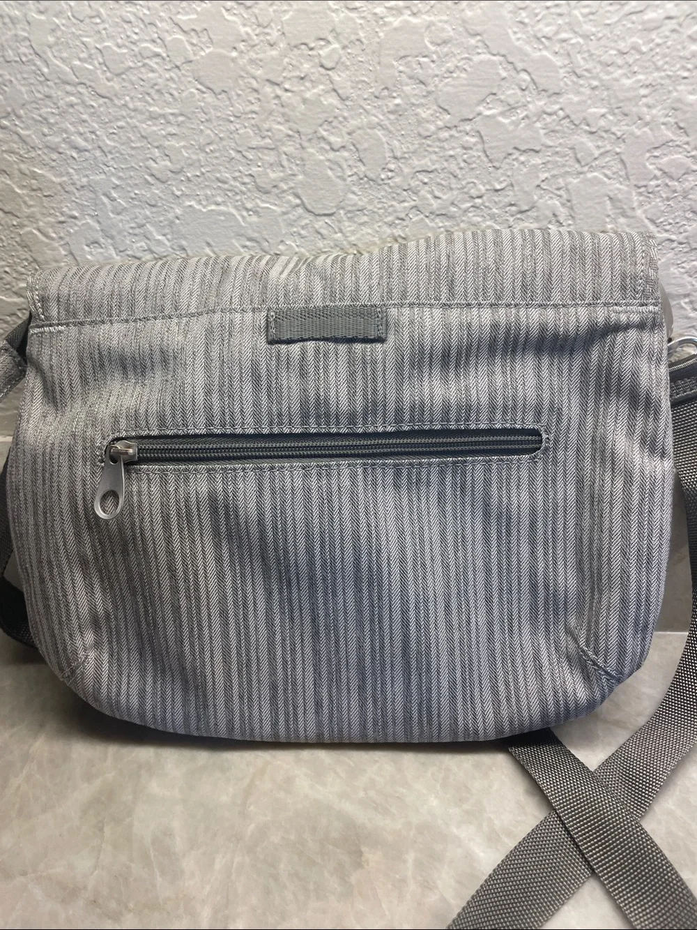 Haiku Grey Striped Crossbody Bag - Lightweight Everyday Shoulder Bag
